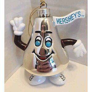 Vintage Hershey’s Kisses Candy Christmas Tree Ornament 1998 with Box Silver READ